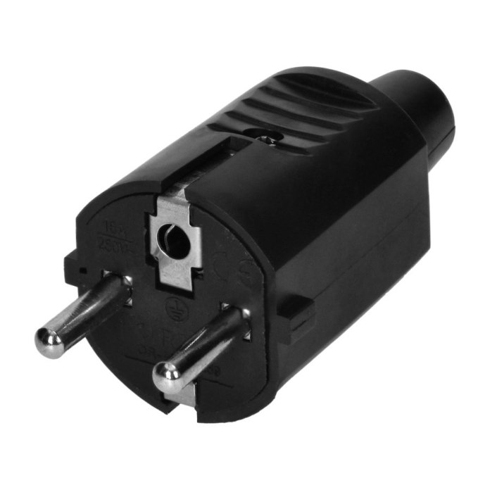 ORNO OR-AE-13259 to warsztatowa wtyczka Uni-Schuko 2P+Z o prądzie 16A.